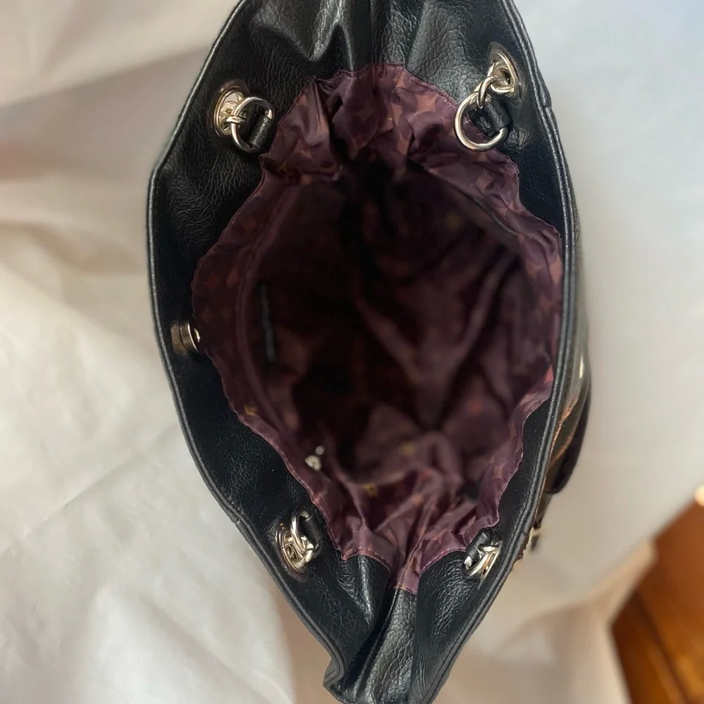 Franco Sarto Black Tote with Chain Accents